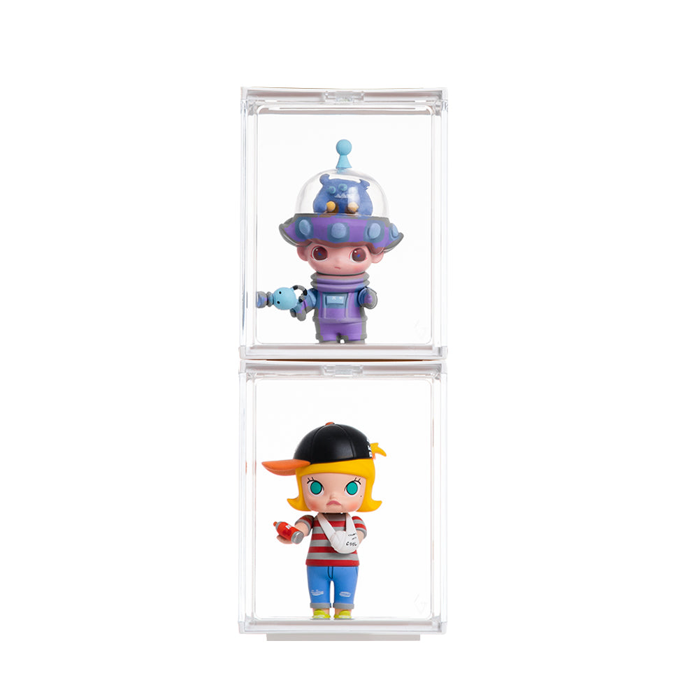 GOTO Single Box Clear Display Cases for Blind Box Toy Pop Mart Bearbrick 100 Mini Action Figures