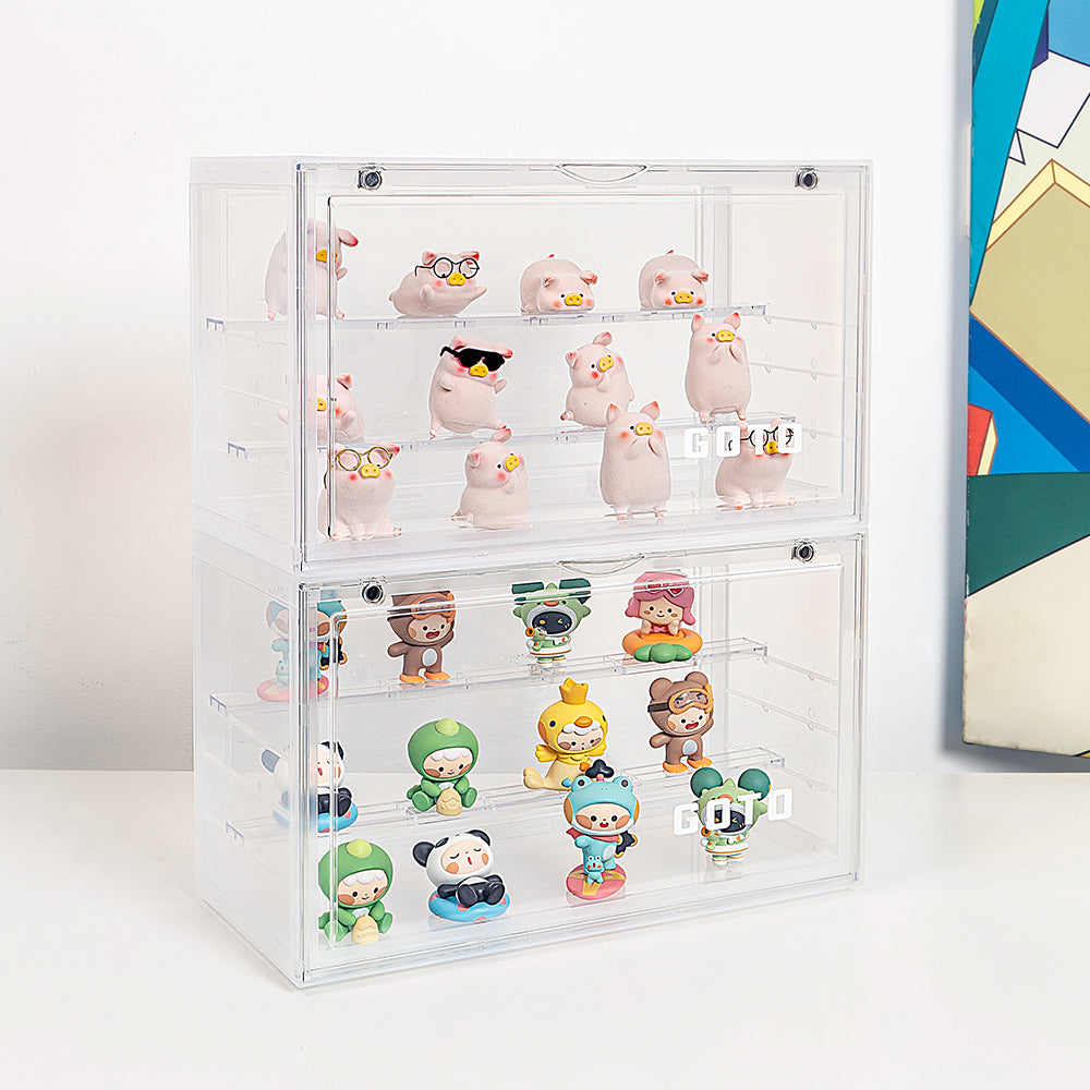 GOTO 13L S2 Display Storage Case, Assemble Display Box, Dustproof Protection Show Case for Action Figures, Pop Mart, Bearbrick Toys, Collectibles