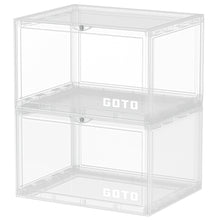 Load image into Gallery viewer, GOTO Black/White Shoe Storage Boxes, Sneaker Display Case - D (1 Pack Contains 2 Boxes)
