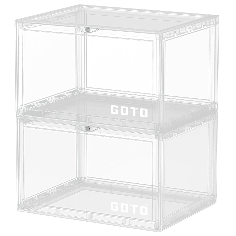 GOTO Black/White Shoe Storage Boxes, Sneaker Display Case - D (1 Pack Contains 2 Boxes)