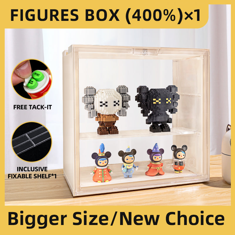 GOTO Clear Display Box Assemble Storage Case Stackable Show Cases for Pop Mart, Action Figures, Lego, Collectibles, Toys, Cosmetics - G