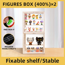 Load image into Gallery viewer, GOTO Clear Display Box Assemble Storage Case Stackable Show Cases for Pop Mart, Action Figures, Lego, Collectibles, Toys, Cosmetics - G
